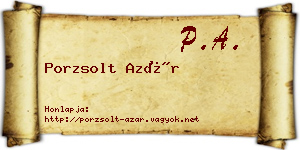 Porzsolt Azár névjegykártya
